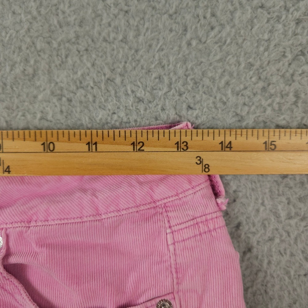 American Eagle Shorts Womens 0 Pink Corduroy Micro Mini Low Rise Cut Off Stretch - Picture 5 of 11
